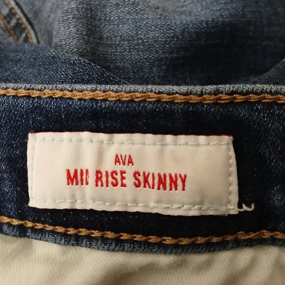 Lucky Brand Jeans 27 4 Ava Raw Hem Blue Denim Stretch - Picture 10 of 12